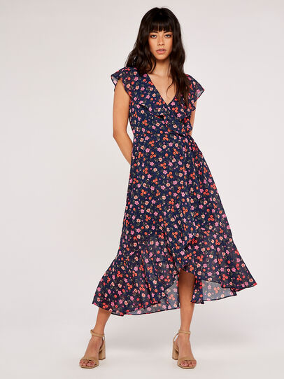 Womens Ladies NEXT Multi Floral Crepe Wrap Tea Dress Size 12 Summer Clothes SALE